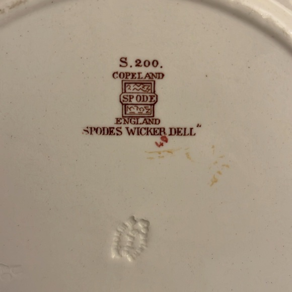 Vintage Copeland Spode “Wicker Dell” Salad Plate. Made in England - Picture 8 of 8